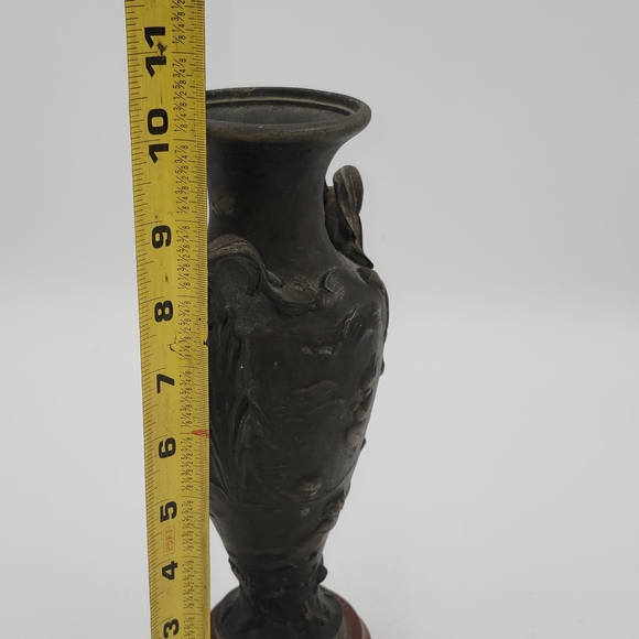 Vase 19TH Century Antique Cherubs Players Angels Playing 10 IN Marble Art Nouvea - Picture 10 of 11